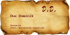 Dux Dominik névjegykártya